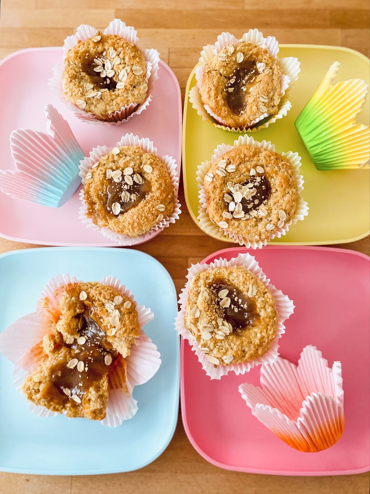 Muffins avoine et cœur érable fondant