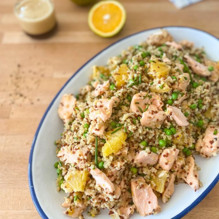 Salade de boulgour, saumon, orange