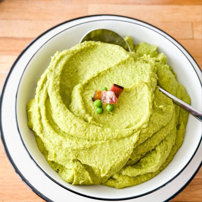 Purée de petits pois au bacon