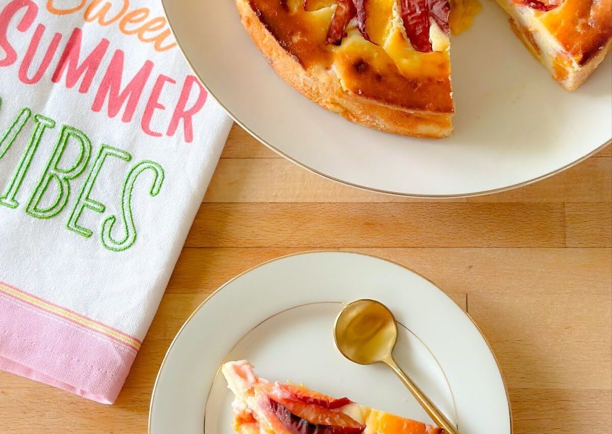 Gâteau nectarine-ricotta
