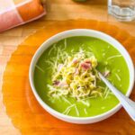 Tout-en-un : Velouté de courgettes, petites pâtes, jambon, fromage