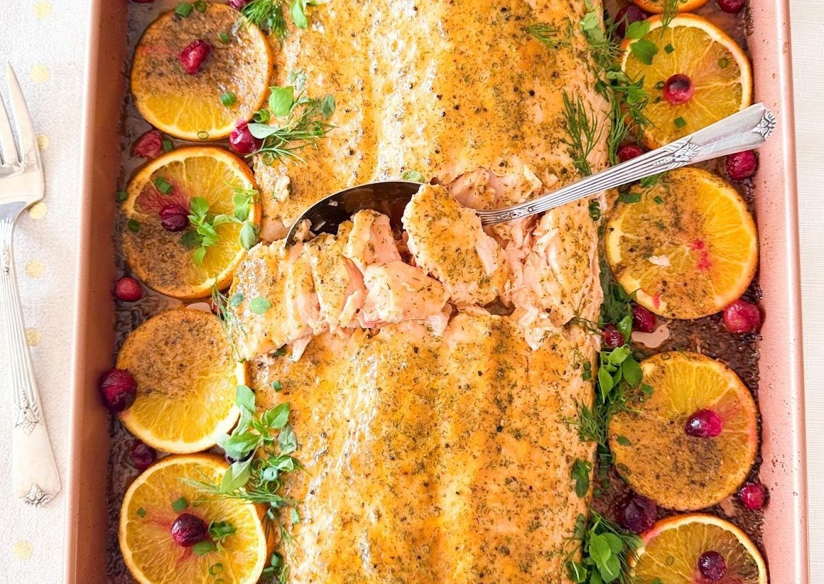 <i class='fas fa-star' aria-hidden='true'></i> À la plaque : Filet de saumon festif