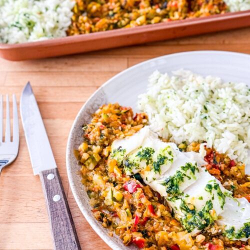 Poisson à la Provençale et riz en persillade